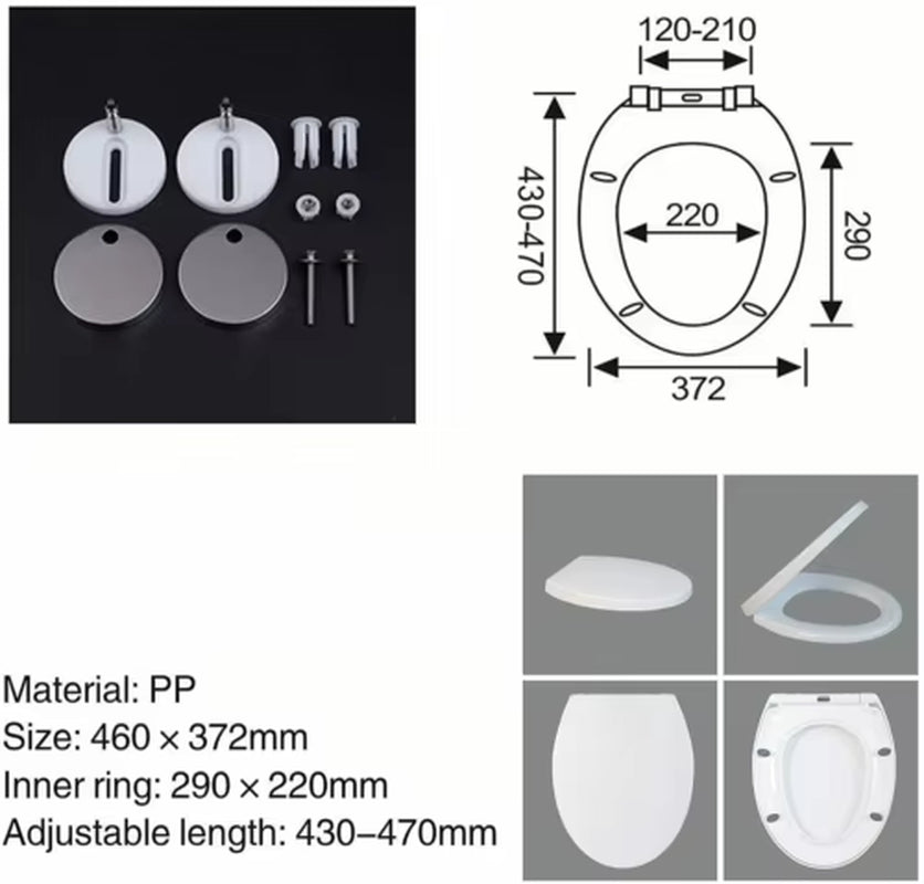 Toilet Seat, Soft Close Toilet Seats White with Quick Release, Sturdy Duroplastic Anti-Bacterial Toilet Lid WC Seats