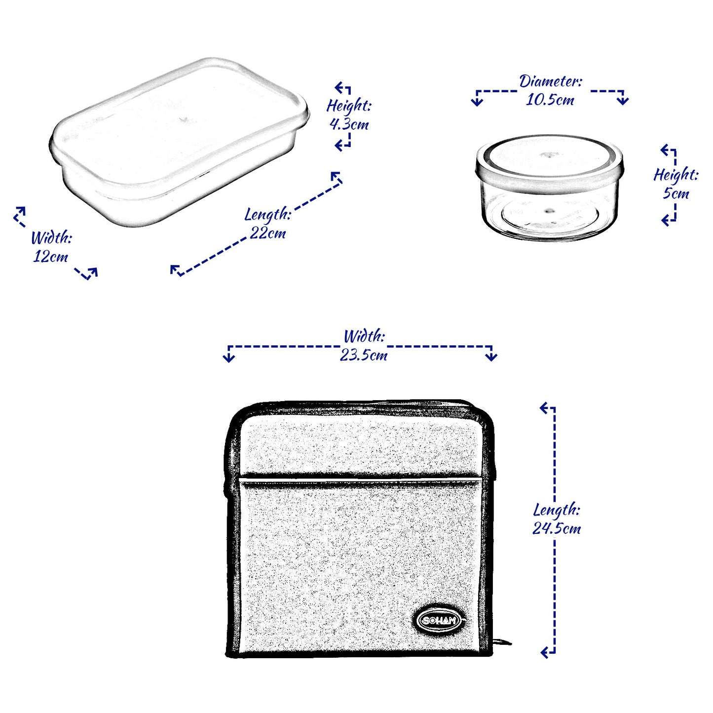 Lunch Bag Adults Children Kids Tiffin Stackable Picnic School Food Storage Box