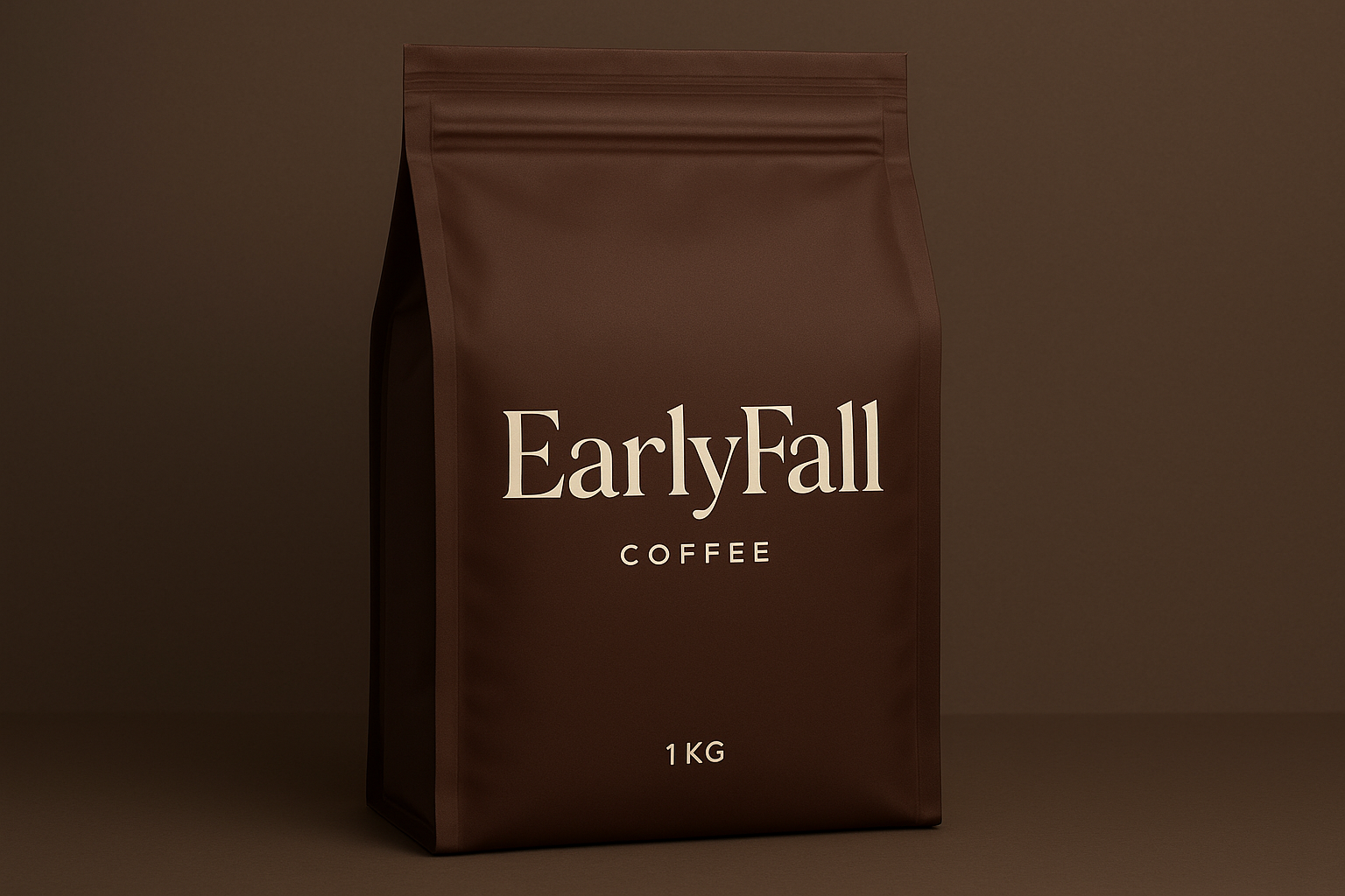 Brown 1KG Coffee Bag with EarlyFall Logo