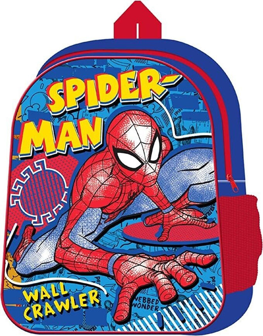 Spiderman Backpack School Bag for Kids Boys Girls Travel Blue Crawler