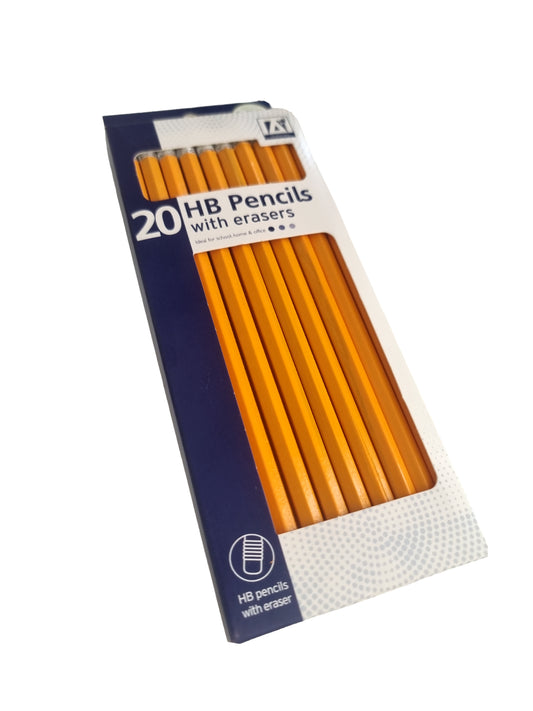 HB Pencils with Erasers X 15 Pack Office School Home Rubbers Craft Art Drawing